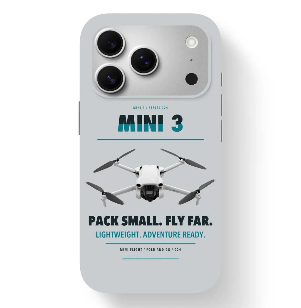 DJI Mini 3 Case design on light gray iphone case