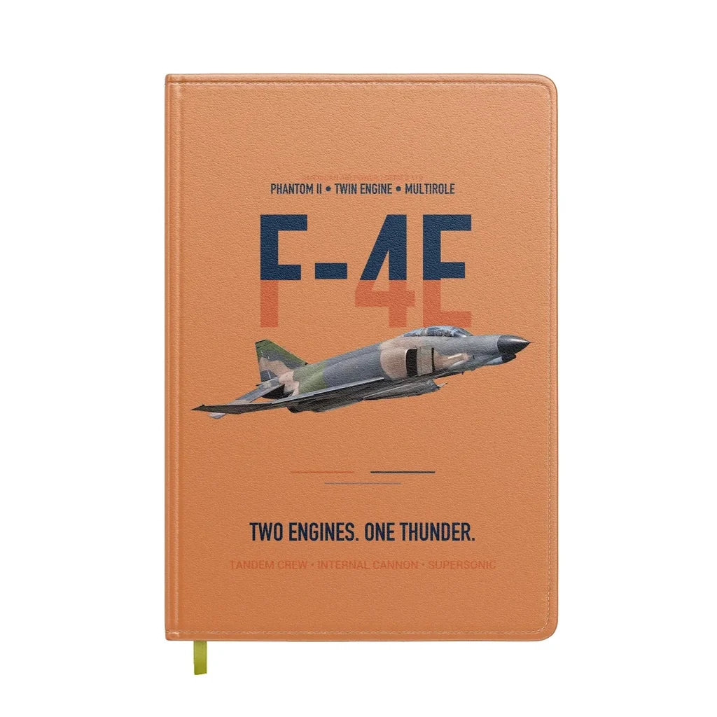 F-4E Phantom II Two Engines One Thunder design on orange notebook