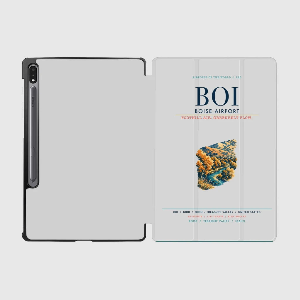 Boise Airport (BOI) design on light gray samsung tablet tablet case