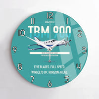Thumbnail for Daher TBM 900 design on turquoise no frame wall clock