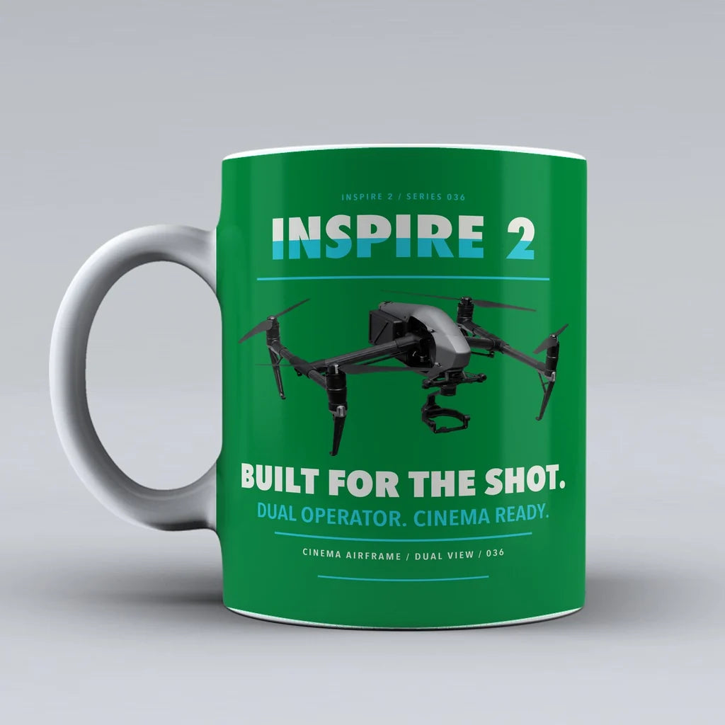 Inspire 2 Mug design on green dji
