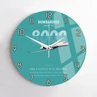 Thumbnail for Bombardier Global 8000 design on turquoise no frame wall clock