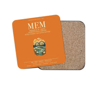 Thumbnail for Frederick W. Smith International Airport Memphis (MEM) design on orange 1 piece coaster
