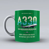 Thumbnail for A330-800neo Mug design on green airbus