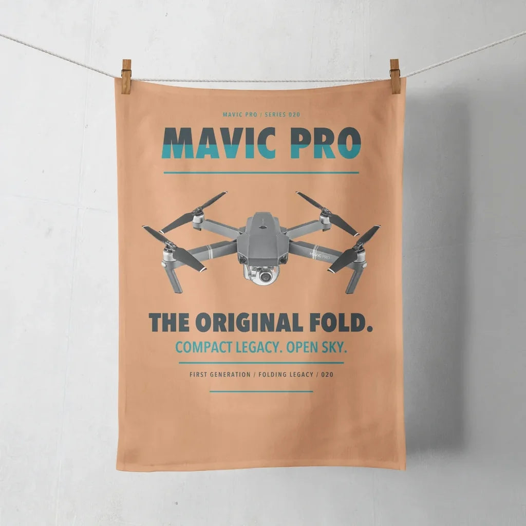 DJI Mavic Pro design on orange towel