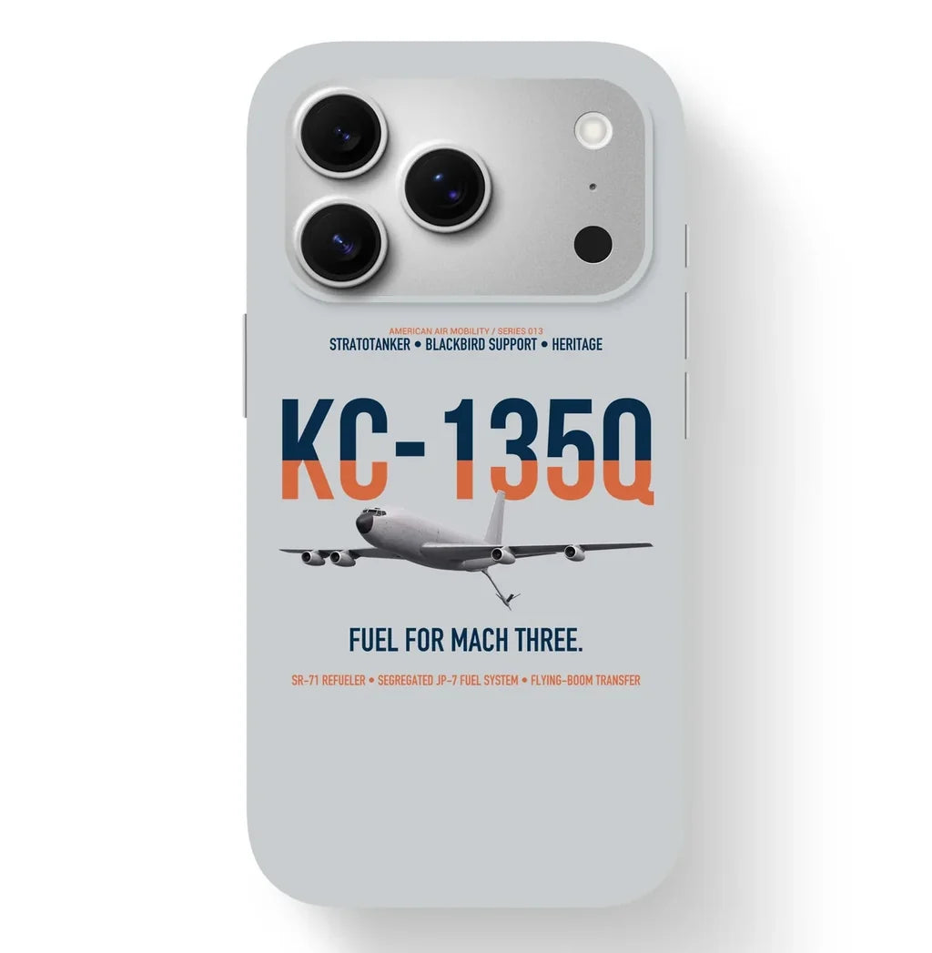 KC-135Q Blackbird Tanker design on light gray magsafe iphone case, for iPhone 17 Pro