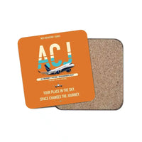 Thumbnail for Airbus ACJ TwoTwenty design on orange 1 piece coaster