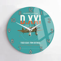 Thumbnail for Fokker D.XXI — Dutch LVA aircraft 221 design on turquoise no frame wall clock