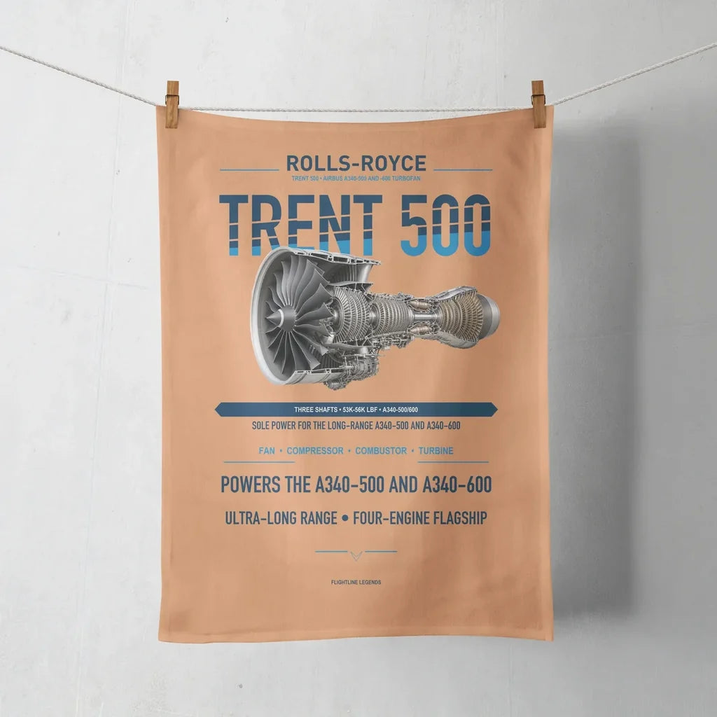 TRENT 500 design on orange towel