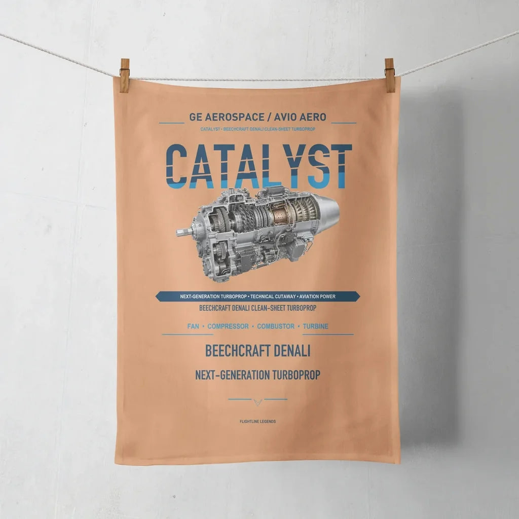 CATALYST design on orange towel