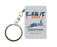 Thumbnail for F-5N F Adversary design on light gray designed key chain, double-side print