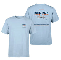 Thumbnail for MQ-25A STINGRAY design on light blue double-side t-shirt, double-side print