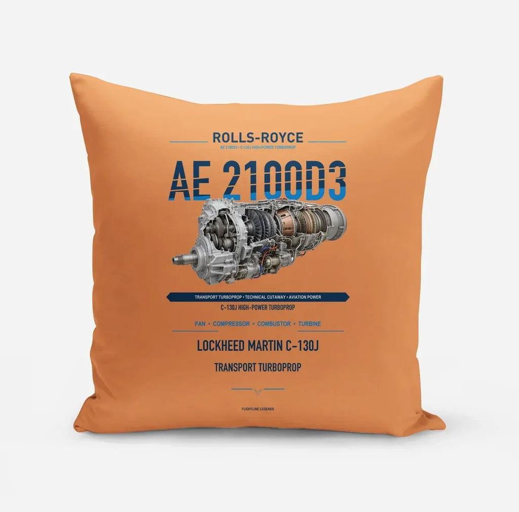 AE 2100D3 design on orange pillow