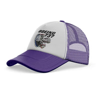 Thumbnail for Boeing 737+Text & CFM LEAP-1 Engine trucker cap - purple