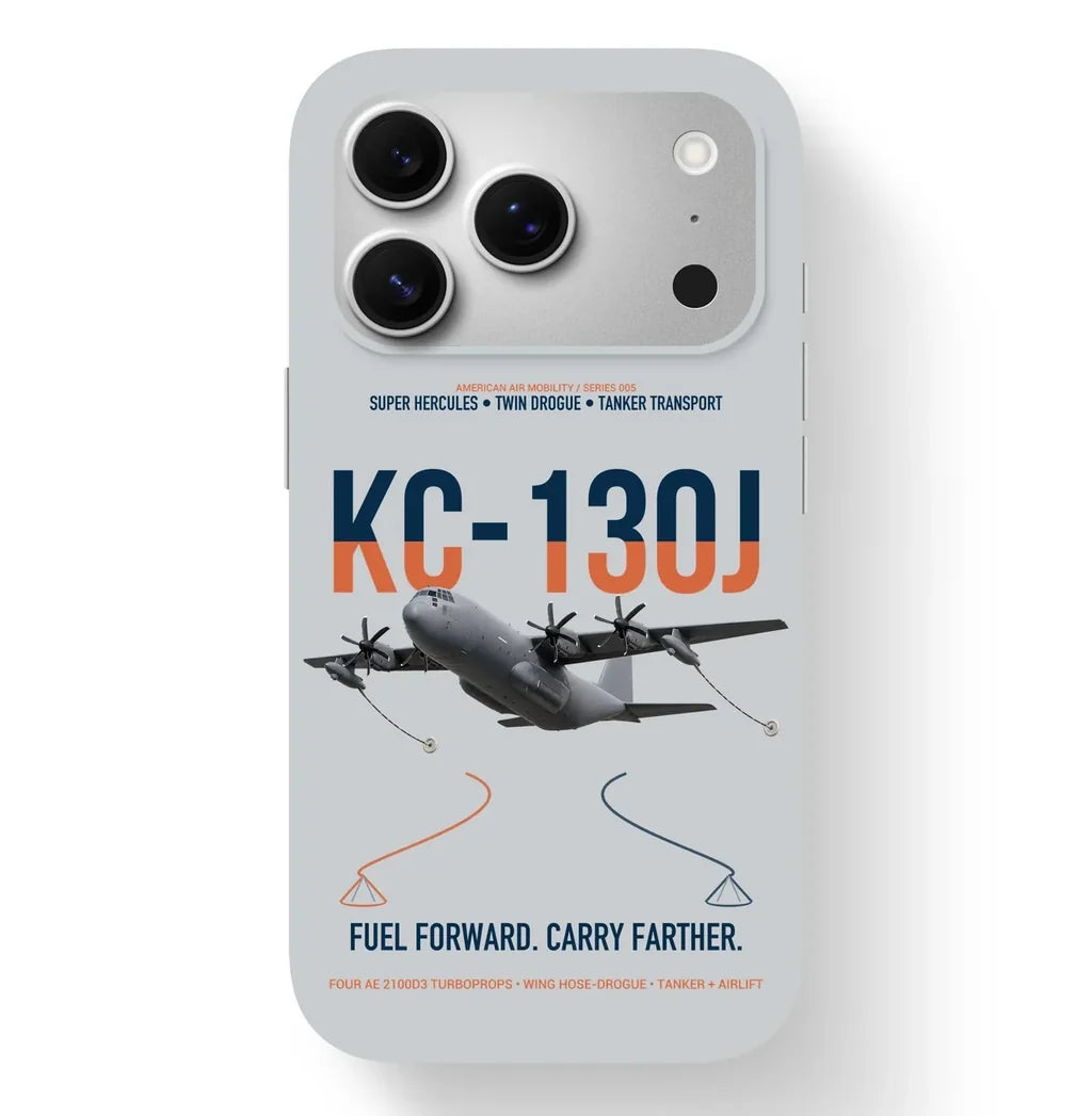 KC-130J SUPER HERCULES design on light gray magsafe iphone case, for iPhone 17 Pro
