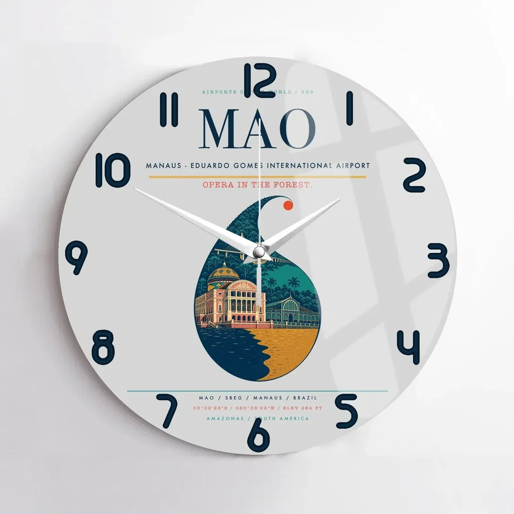 Manaus - Eduardo Gomes International Airport MAO Wall-Clock No-Frame - Light Gray