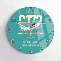 Thumbnail for Cessna 172 Skyhawk design on turquoise no frame wall clock