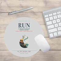 Thumbnail for La Réunion Roland Garros Airport (RUN) design on light gray round mouse pad