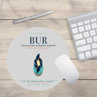 Thumbnail for Hollywood Burbank Airport (BUR) design on light gray round mouse pad