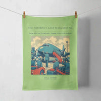 Thumbnail for VINTAGE G4453 - The Veteran's Last Walkaround - Designed Towels design on lightgreen