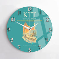 Thumbnail for Kittilä Airport (KTT) design on turquoise no frame wall clock