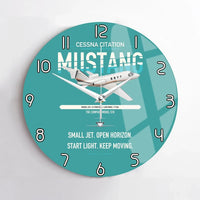 Thumbnail for Cessna Citation Mustang design on turquoise no frame wall clock