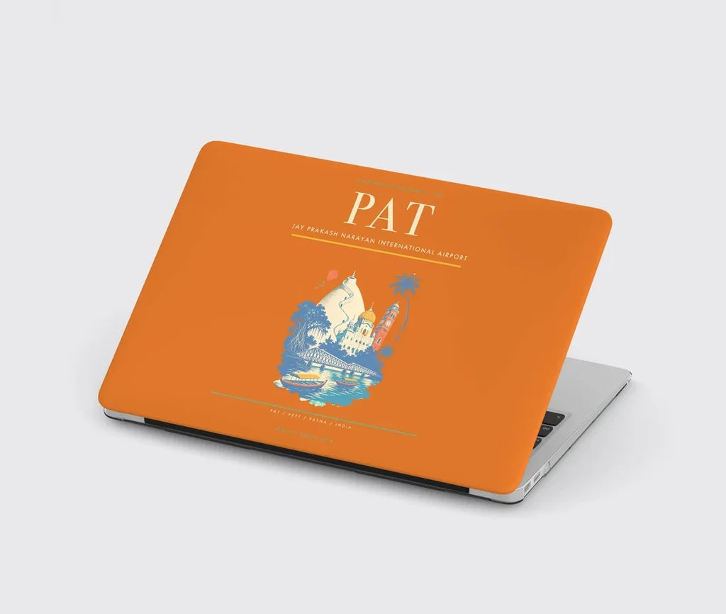 Jay Prakash Narayan International Airport (PAT) design on orange MacBook case