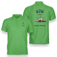 Thumbnail for Airbus H175 design on light green double-side polo t-shirt, double-side print
