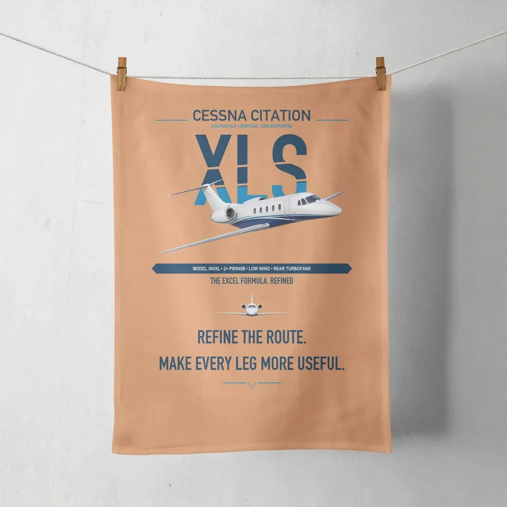 Cessna Citation XLS design on orange towel