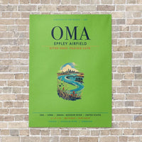 Thumbnail for Omaha Eppley Airfield OMA vertical canvas print - no frame - light green background