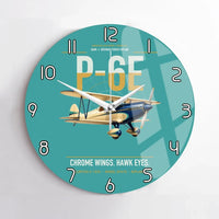 Thumbnail for Curtiss P-6E Hawk design on turquoise no frame wall clock