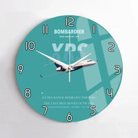 Thumbnail for Bombardier Global Express XRS design on turquoise no frame wall clock