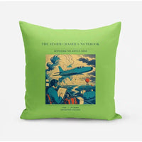 Thumbnail for VINTAGE G4393 - The Storm Chaser's Notebook - Designed Pillows design on lightgreen