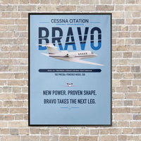 Thumbnail for Cessna Citation Bravo vertical canvas print - framed - light blue background
