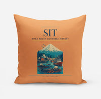 Thumbnail for Sitka Rocky Gutierrez Airport (SIT) design on orange pillow