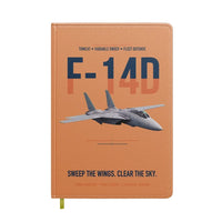 Thumbnail for F-14D Tomcat Sweep The Wings Clear The Sky design on orange notebook