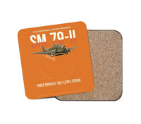 Thumbnail for Savoia-Marchetti SM.79-II Sparviero design on orange 1 piece coaster