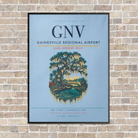Thumbnail for Gainesville Regional Airport GNV vertical canvas print - framed - light blue background