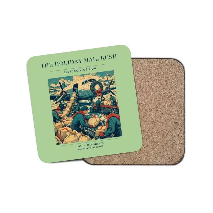 The Holiday Mail Rush - Designed Coasters design on light green 1-piece