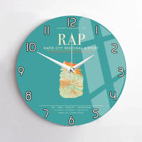 Thumbnail for Rapid City Regional Airport (RAP) design on turquoise no frame wall clock