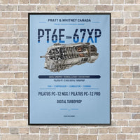 Thumbnail for PT6E-67XP vertical canvas print - framed - light blue background