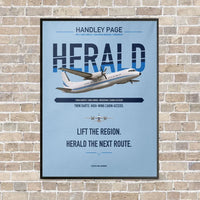 Thumbnail for Handley Page HPR.7 Dart Herald vertical canvas print - framed - light blue background