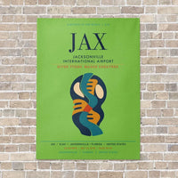 Thumbnail for Jacksonville International Airport JAX vertical canvas print - no frame - light green background