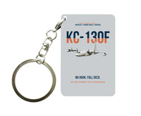 Thumbnail for KC-130F BuNo 149798 design on light gray designed key chain, double-side print