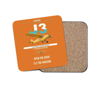 Thumbnail for Piper J-3 Cub design on orange 1 piece coaster