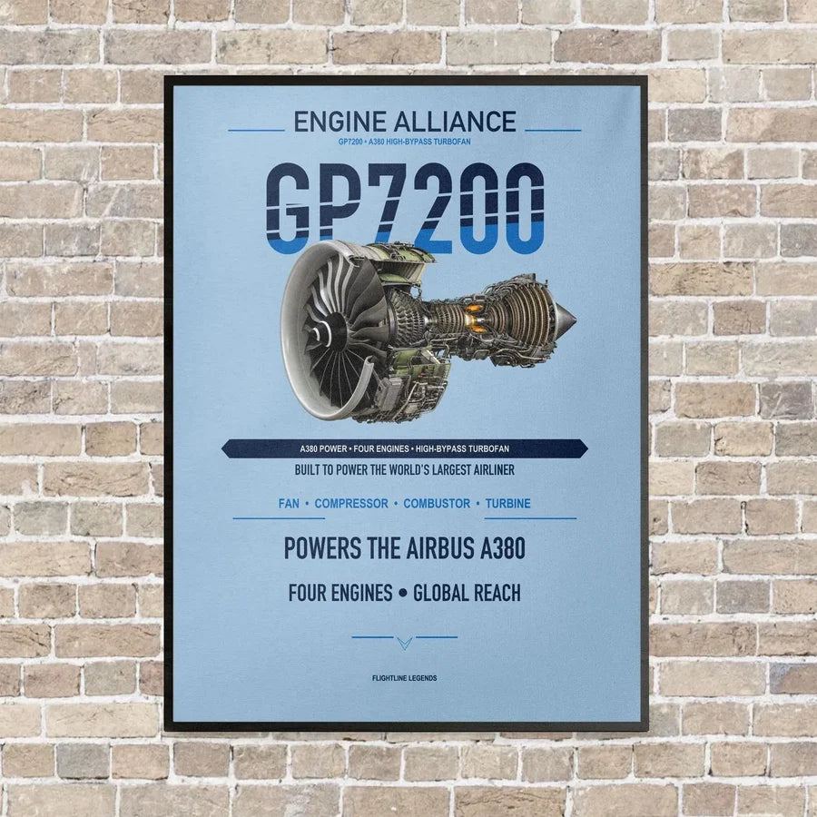 GP7200 vertical canvas print - framed - light blue background