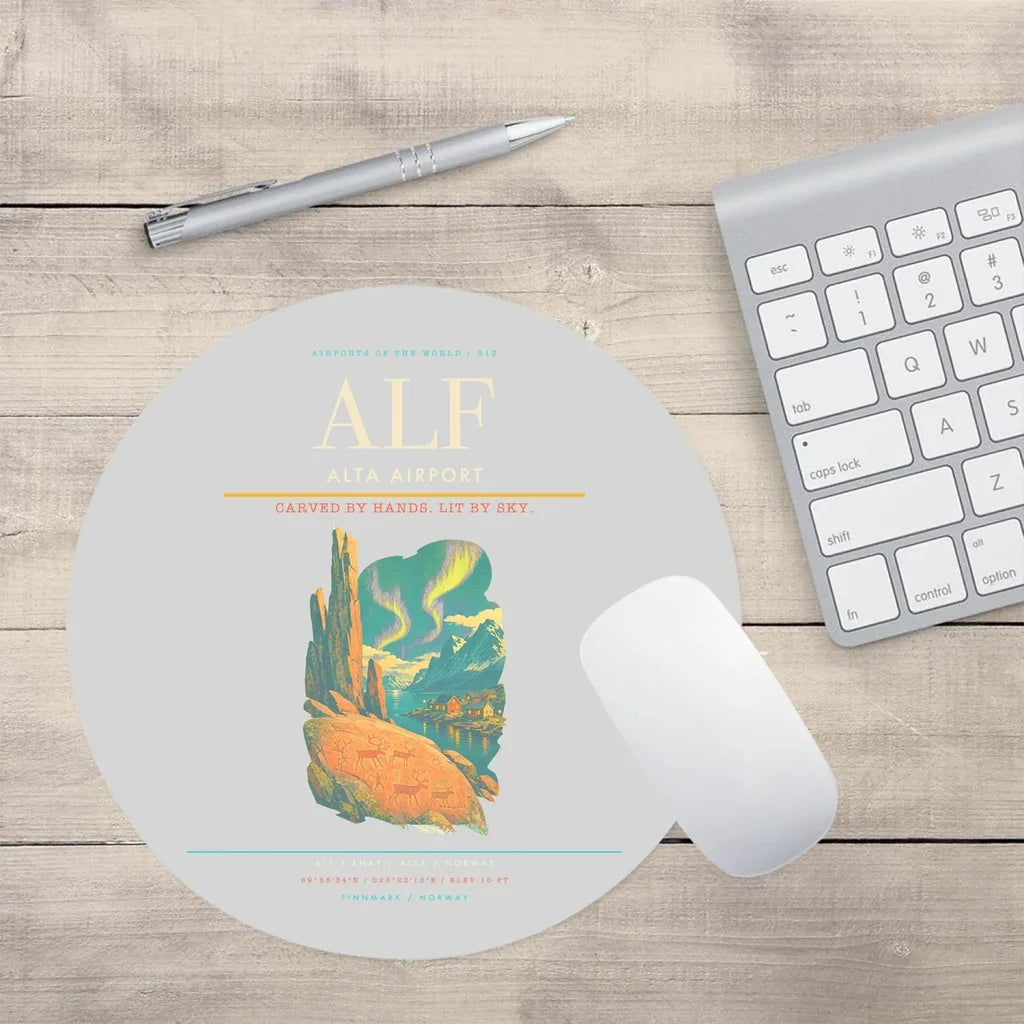 Alta Airport ALF Mouse-Pad Round - Light Gray