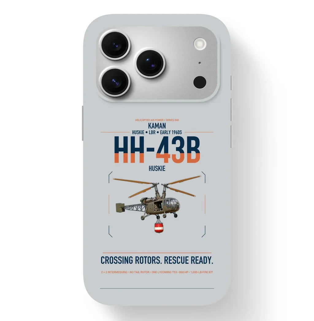 Kaman HH-43B Huskie design on light gray magsafe iphone case, for iPhone 17 Pro