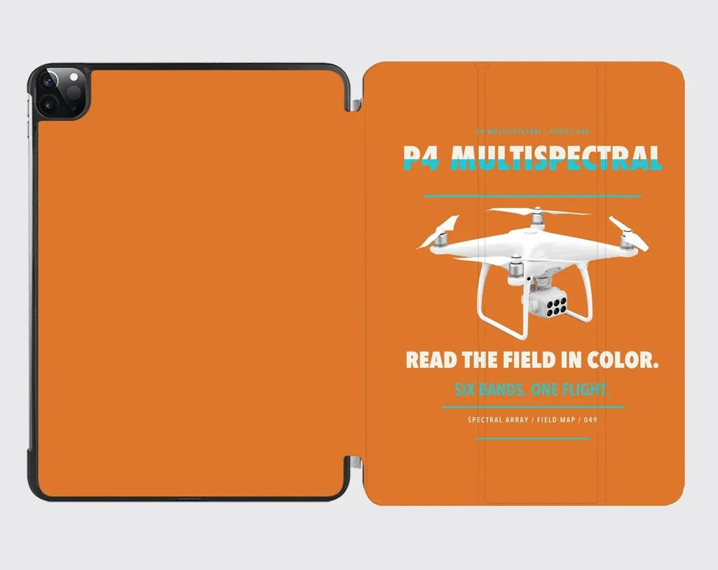 DJI P4 Multispectral design on orange ipad tablet case