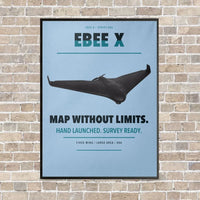 Thumbnail for AgEagle eBee X vertical canvas print - framed - light blue background
